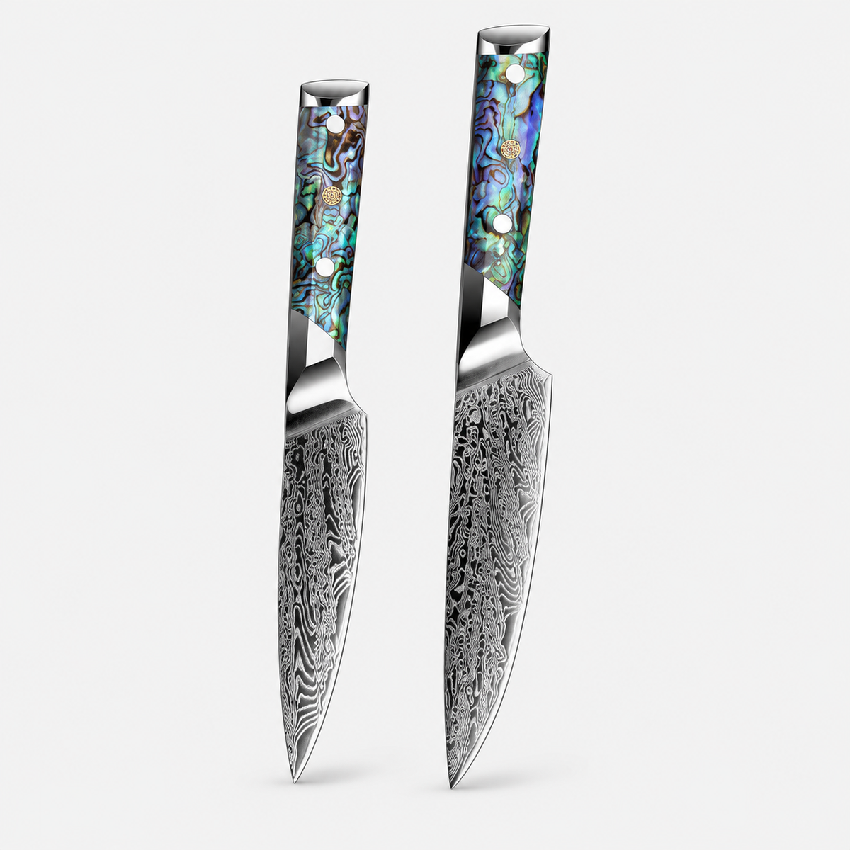 Nacre Essentielle — 6 couteaux Damas et fusil