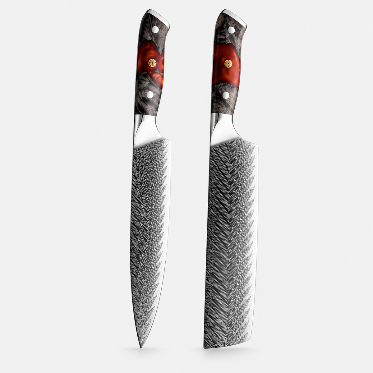 Braise Rouge — 9 couteaux Damas