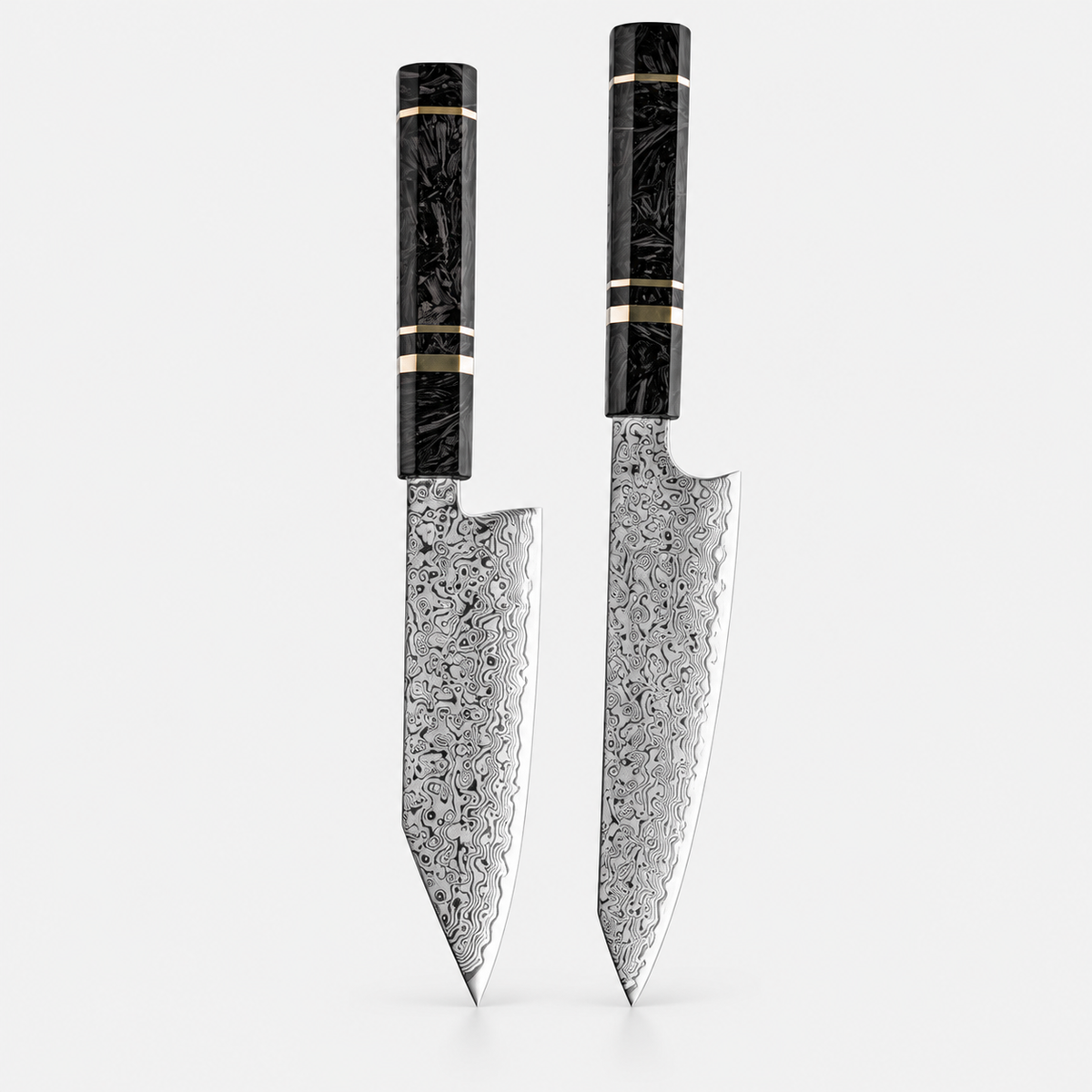 Carbone Ligne — 6 couteaux Damas
