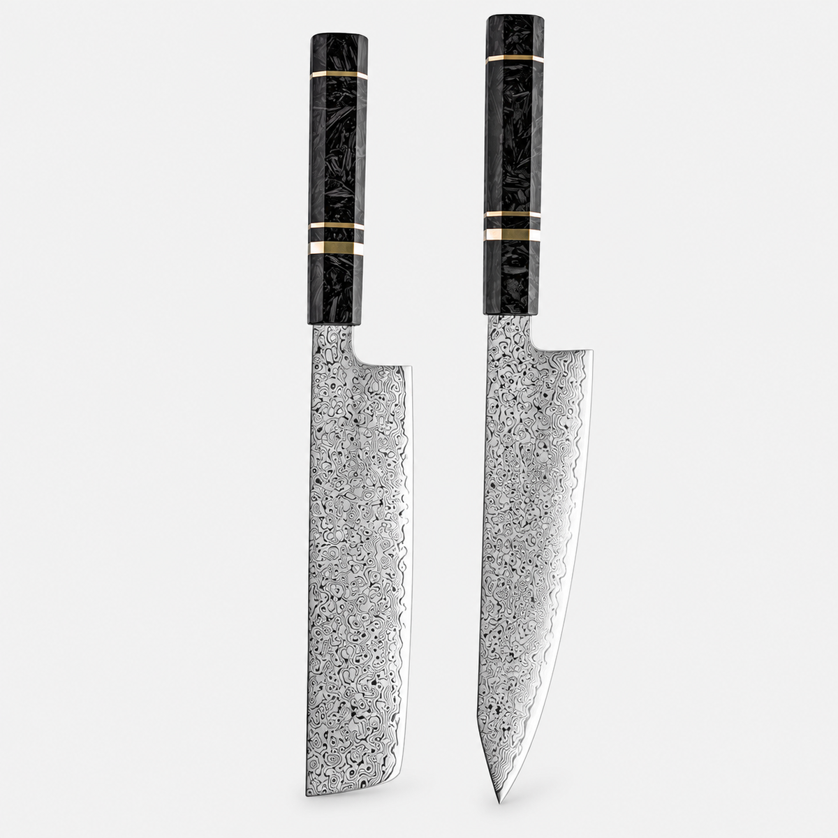 Carbone Ligne — 6 couteaux Damas