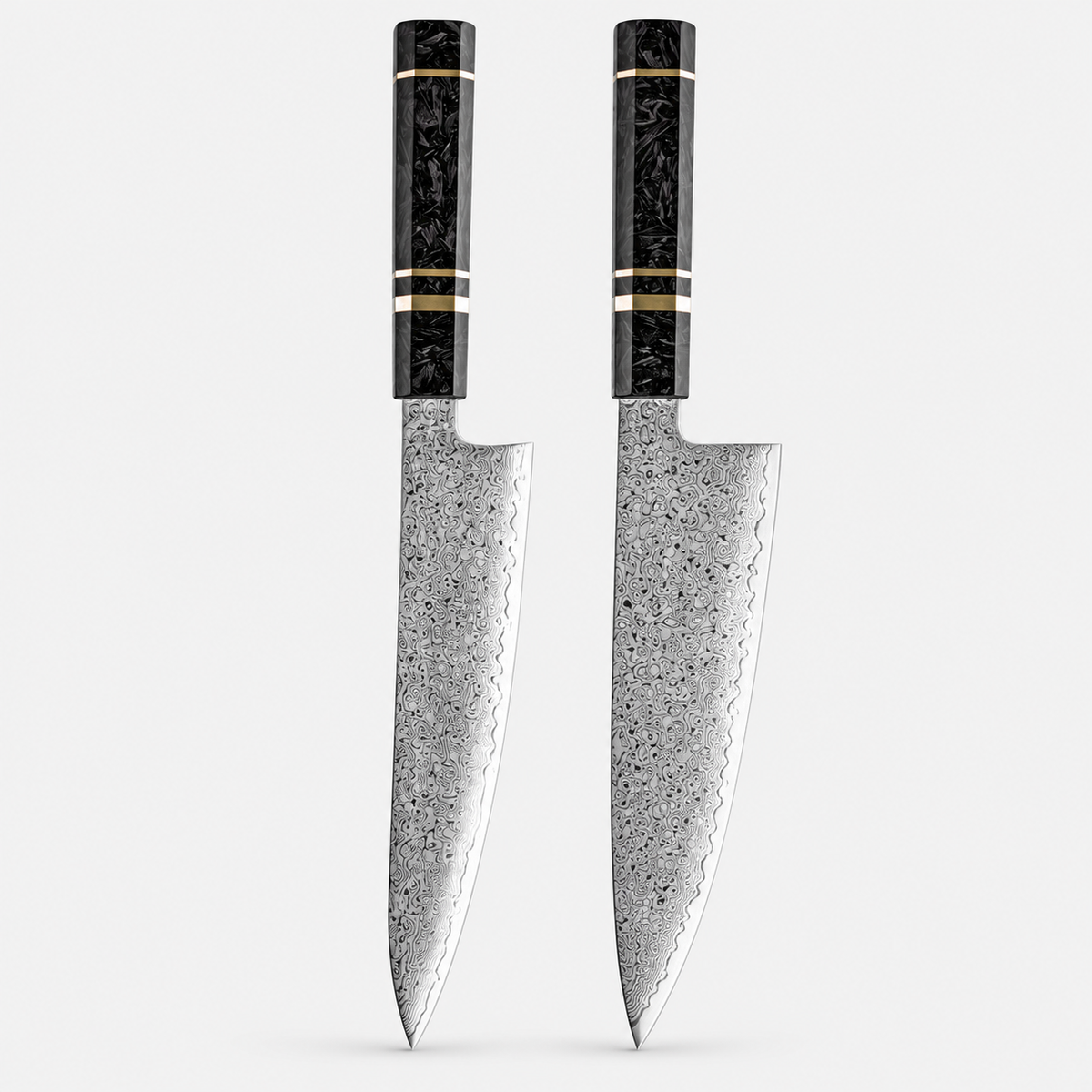 Carbone Ligne — 6 couteaux Damas