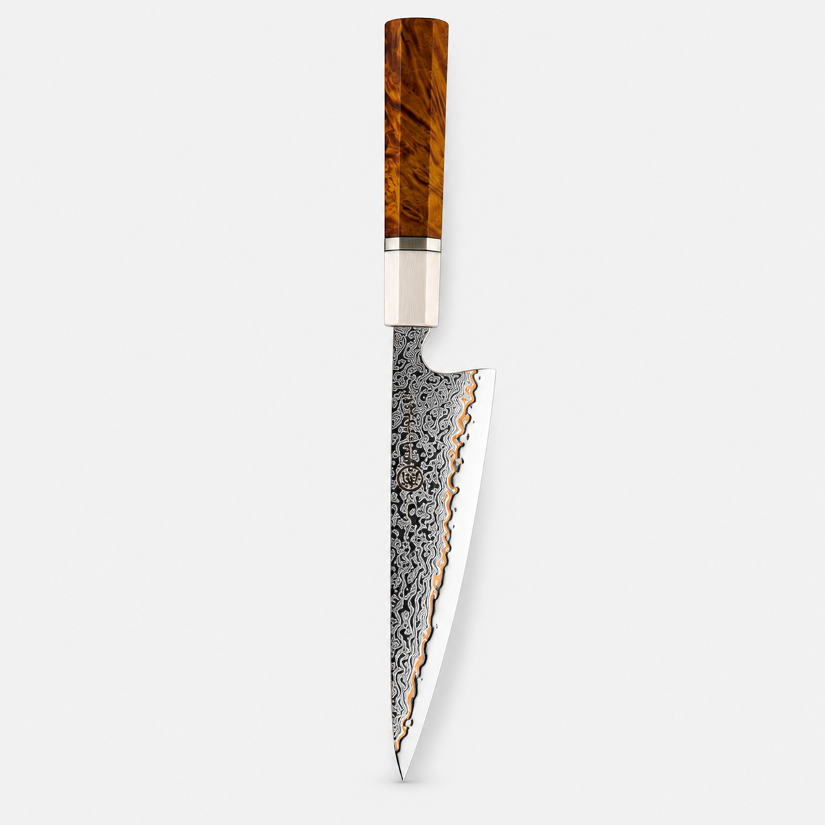 Bois Lumière — 7 couteaux Damas et coffret