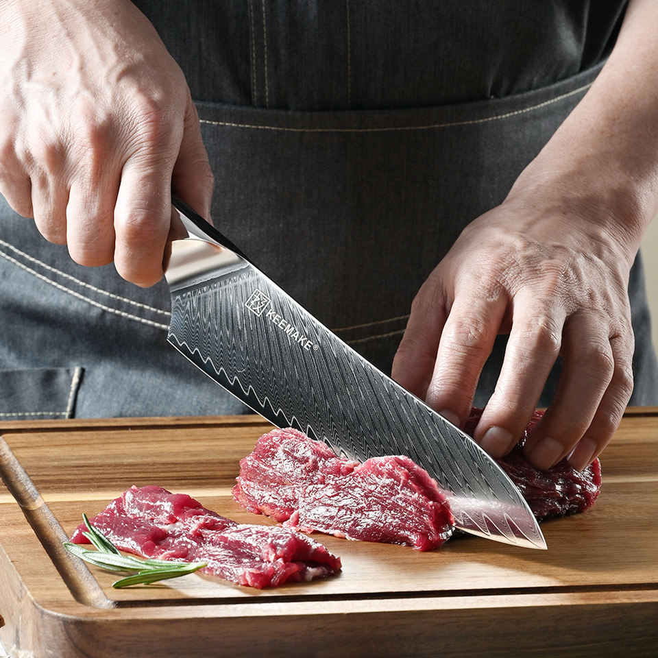 Nakiri Obsidienne — 20,3 cm — détail et mise en situation