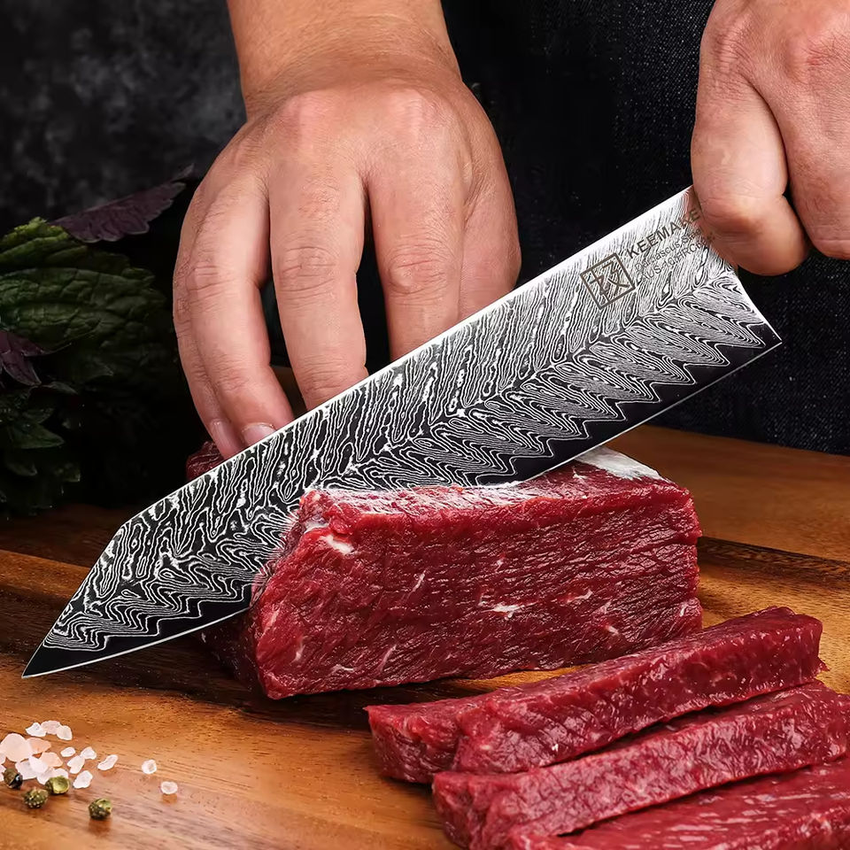 Kiritsuke Grenat — 20,3 cm — détail et mise en situation