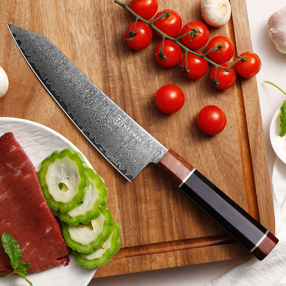 Kiritsuke Ébène Facetté — 20,3 cm — détail et mise en situation