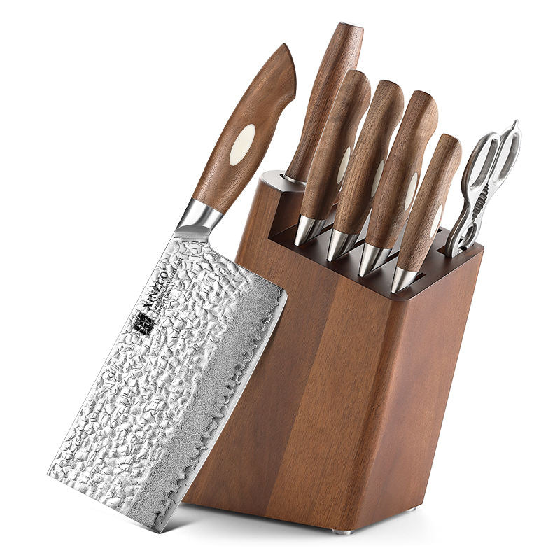 Coffret Noyer — 8 pièces avec bloc — contenu complet
