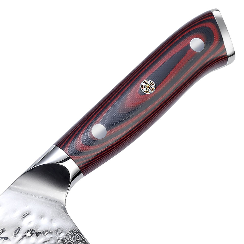 Nakiri Rouge Minéral — 17,8 cm — détail et mise en situation