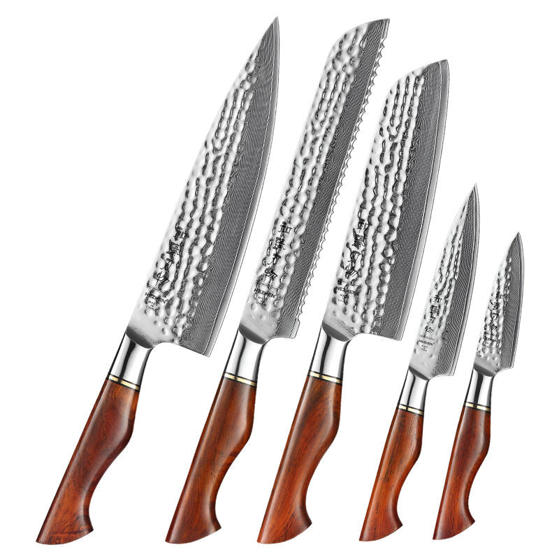 Coffret Rubis — 5 couteaux Damas — contenu complet
