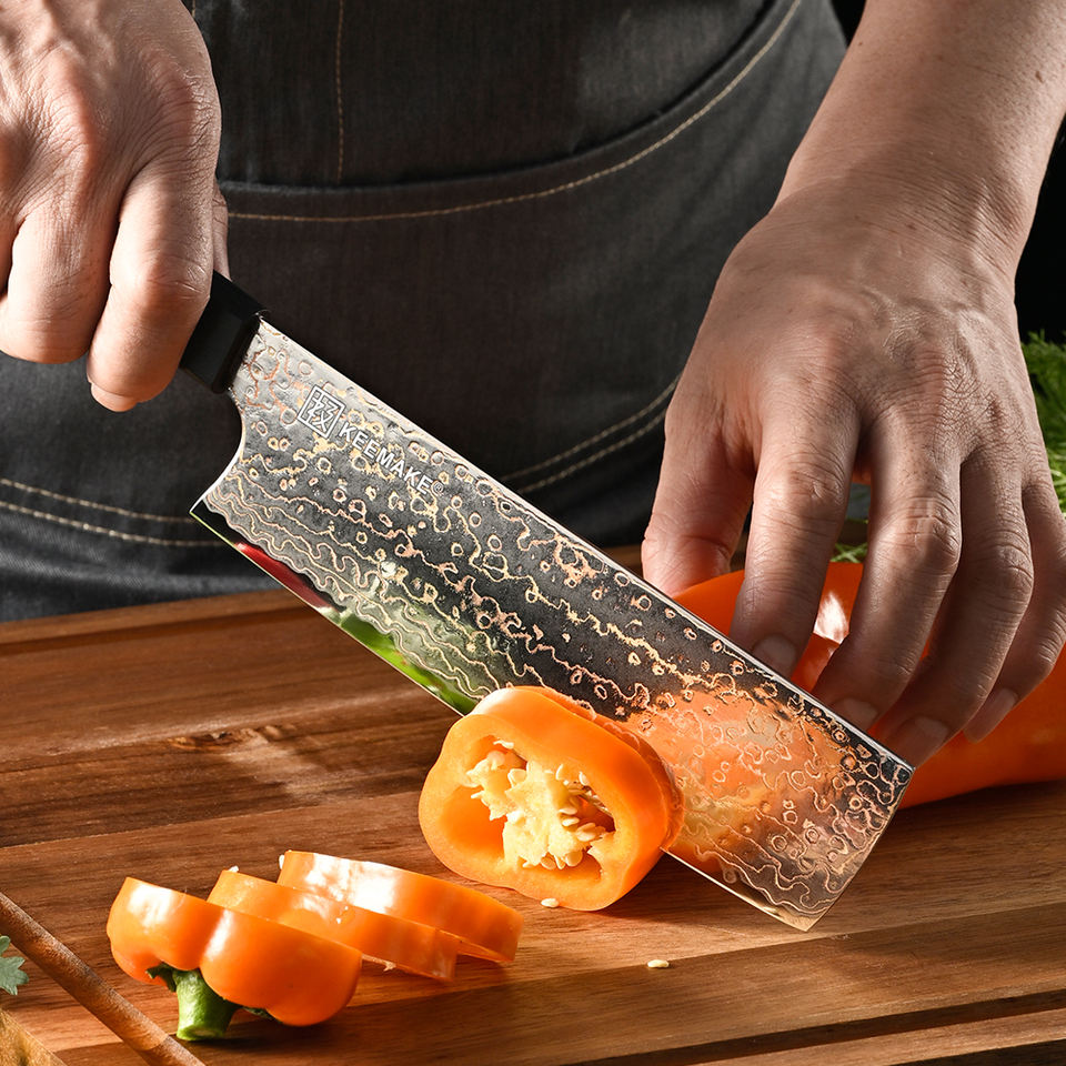 Nakiri Cuivre Minéral — 17,8 cm — détail et mise en situation