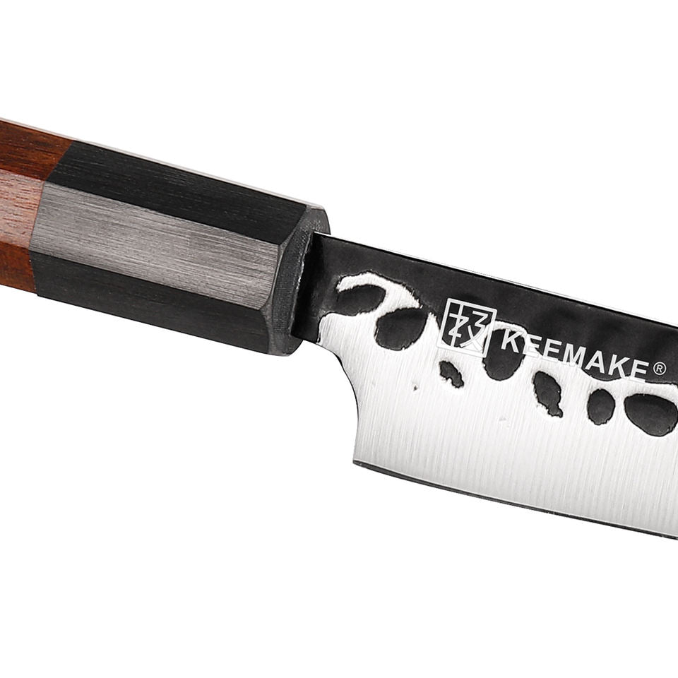 Couteau d’office Bois Brut — 11,4 cm — détail et mise en situation