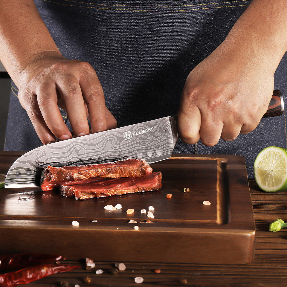 Santoku Ondine — 17,8 cm — détail et mise en situation