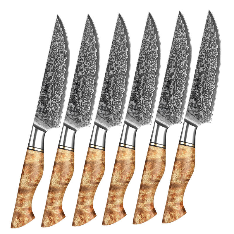 Clairbois — 6 couteaux à steak Damas — contenu complet