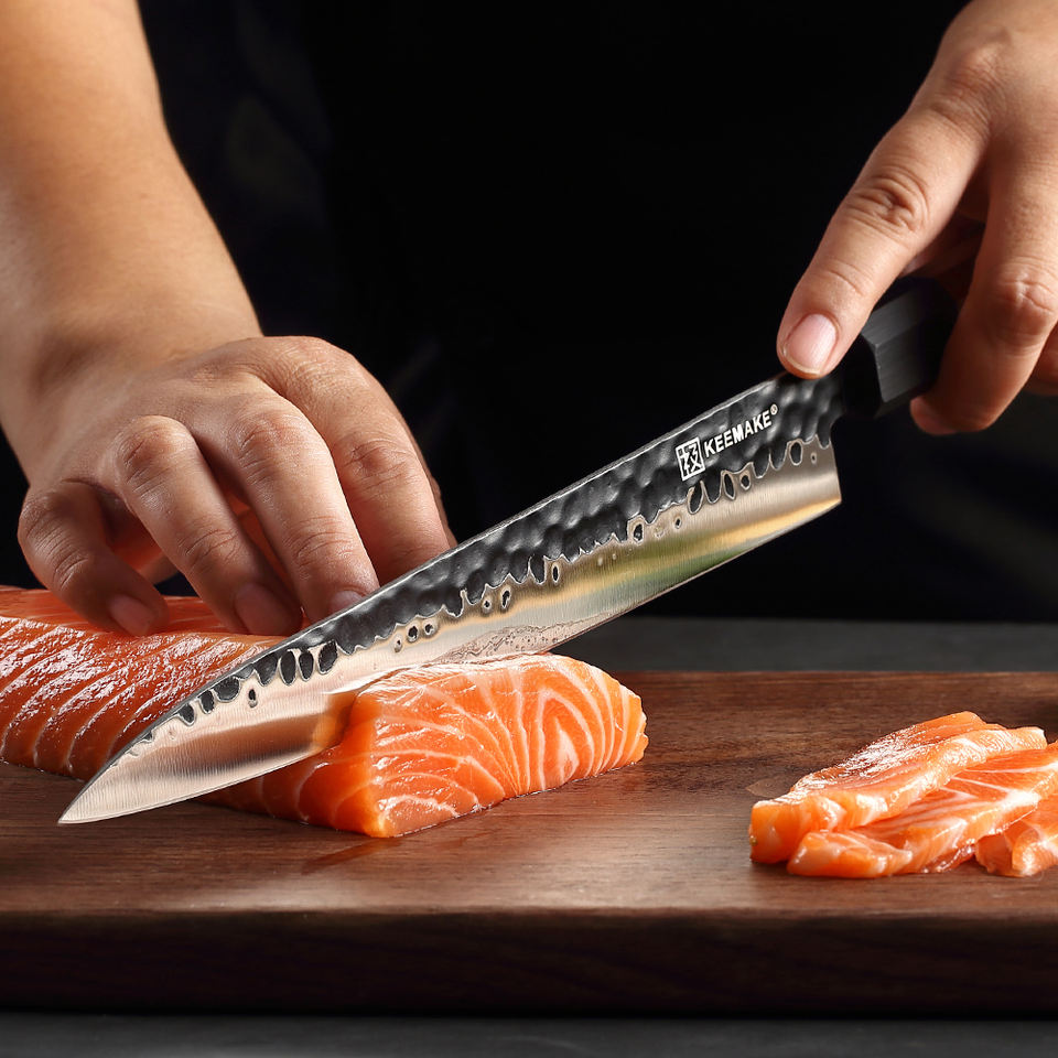 Yanagiba Bois Brut — 25,4 cm — détail et mise en situation