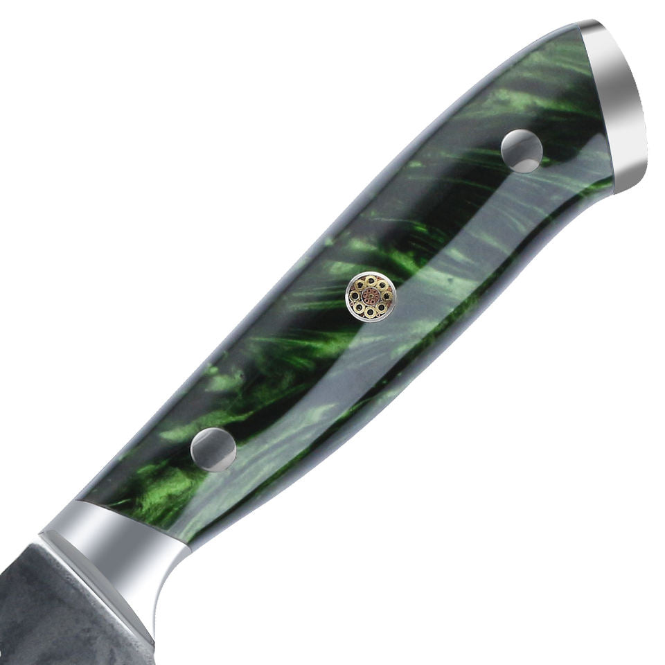 Couteau de chef Jade — 20,3 cm — détail et mise en situation