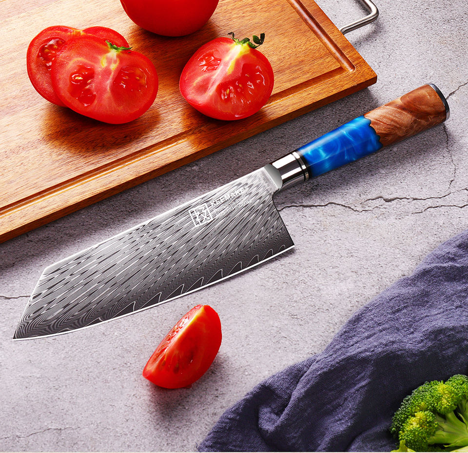 Couperet de cuisine Azur — 17,8 cm — détail et mise en situation