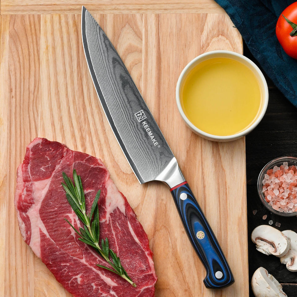 Couteau de chef Orion — 20,3 cm — détail et mise en situation