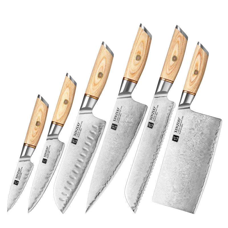 Coffret Aubier — 6 couteaux 3 couches — contenu complet
