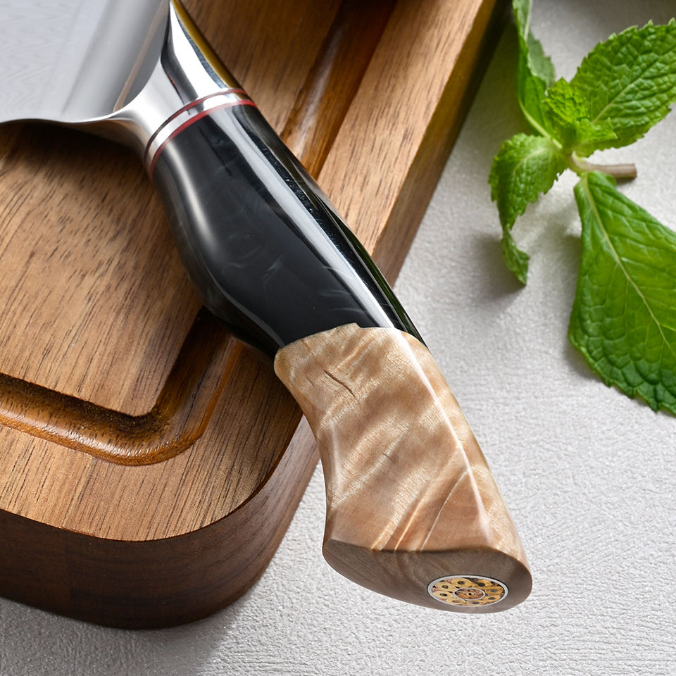 Nakiri Obsidienne — 20,3 cm — détail et mise en situation