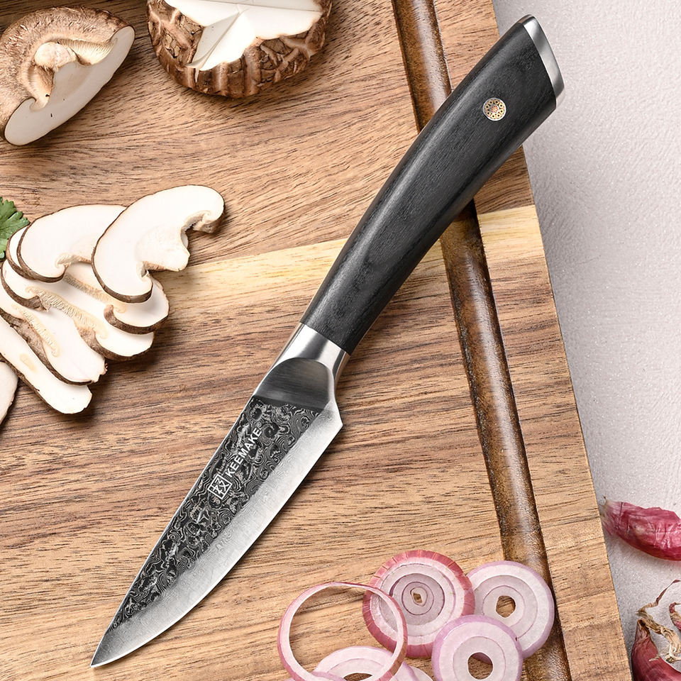 Couteau d’office Noctis — 8,9 cm — détail et mise en situation