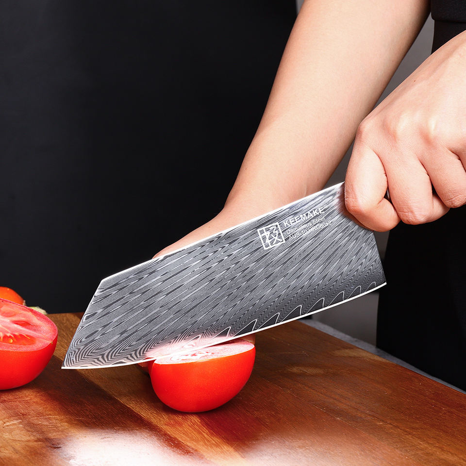 Couperet de cuisine Azur — 17,8 cm — détail et mise en situation
