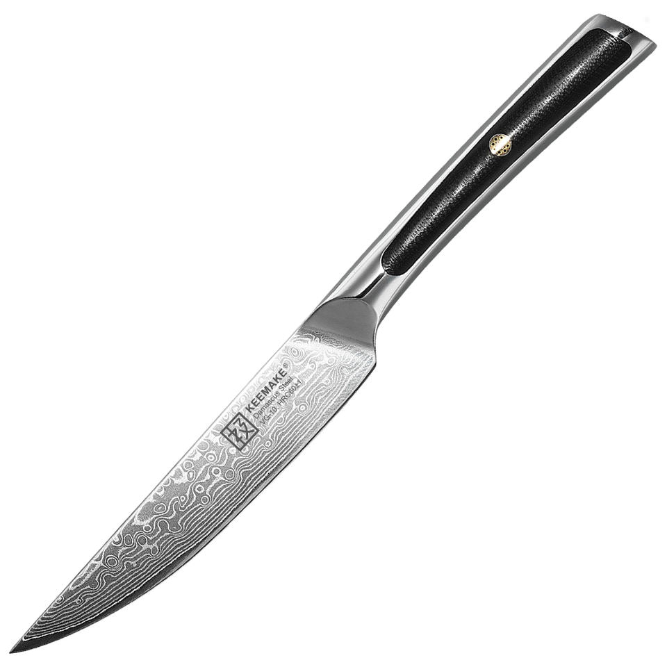 Couteau à steak Ligne Noire — 12,7 cm — détail et mise en situation