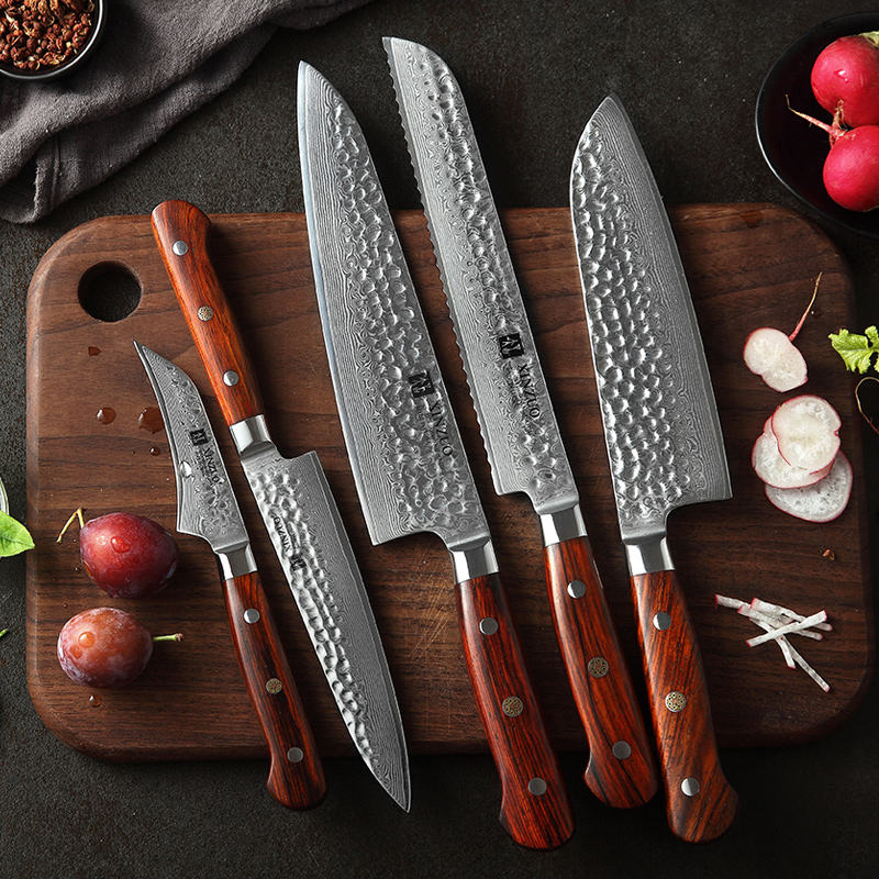 Coffret Racine — 5 couteaux Damas — vue 2