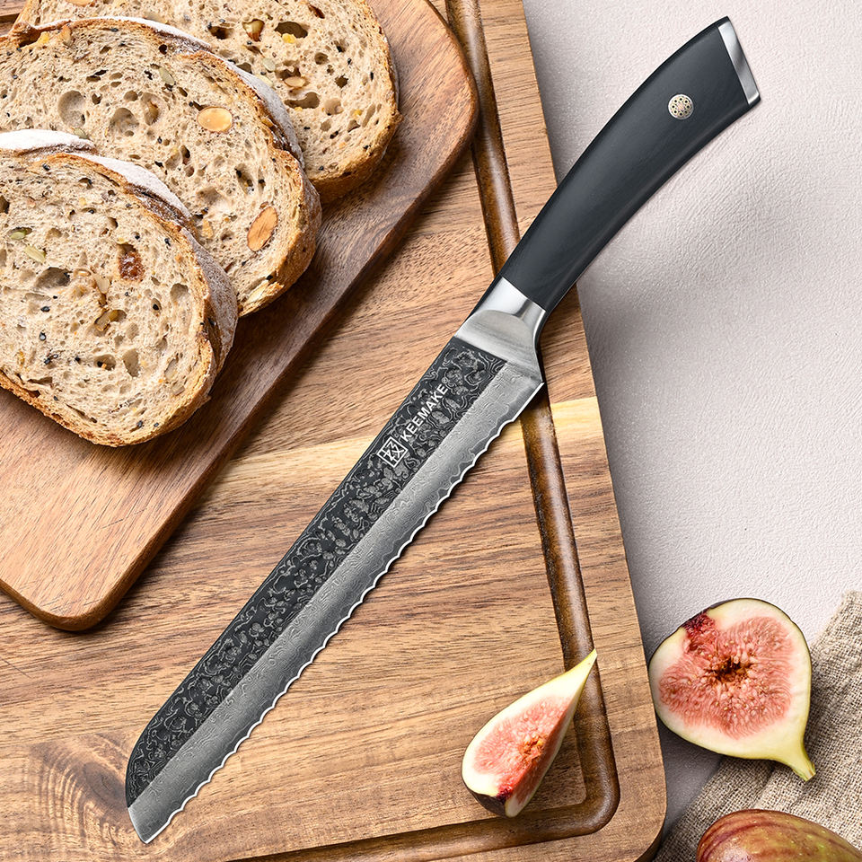Couteau à pain Noctis — 20,3 cm — détail et mise en situation