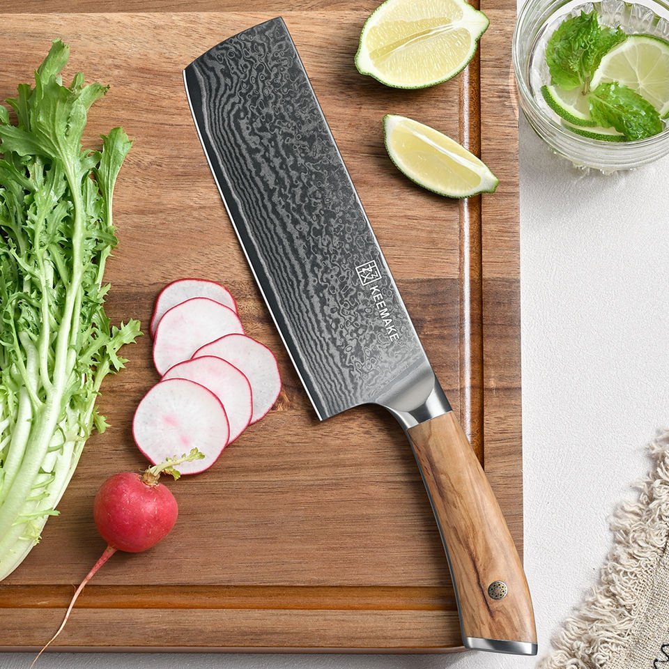 Nakiri Olivier Damas — 17,8 cm — détail et mise en situation