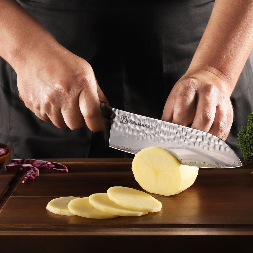 Santoku Palissandre — 17,8 cm — détail et mise en situation