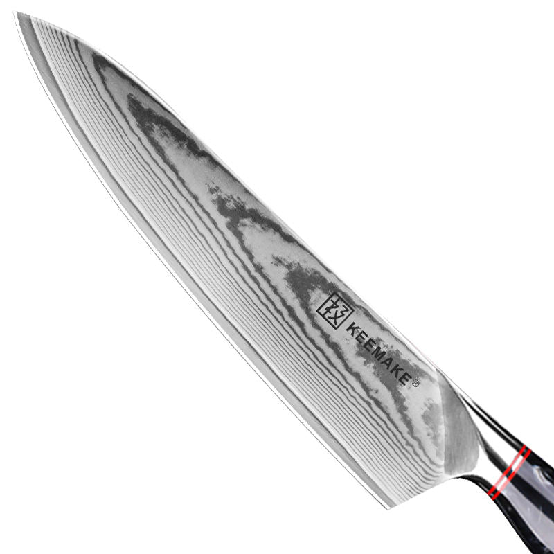 Couteau de chef Sable Minéral — 20,3 cm — détail et mise en situation