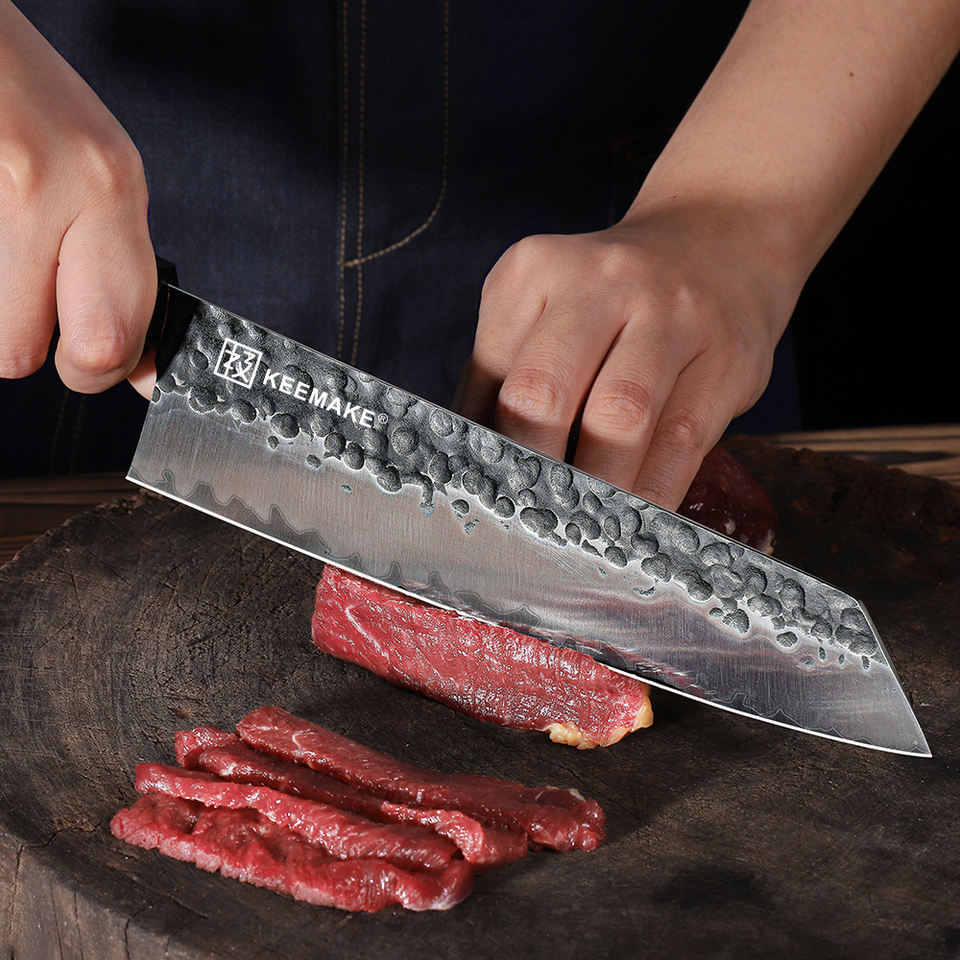 Kiritsuke Terre Rouge — 20,3 cm — détail et mise en situation