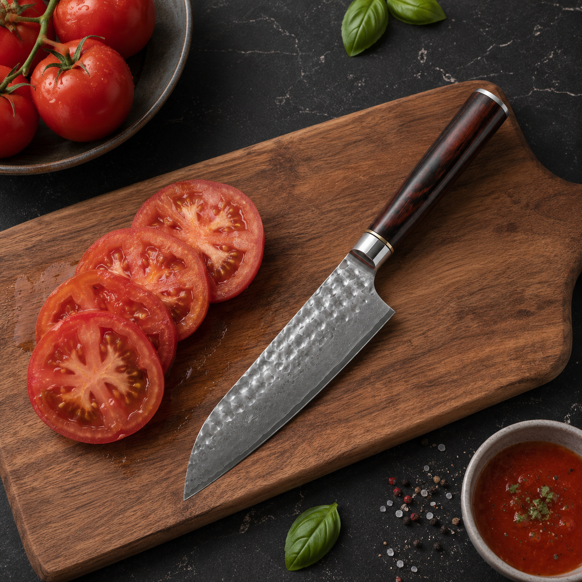 Couteau Santoku Japonais en acier - Série Takumi — vue 3