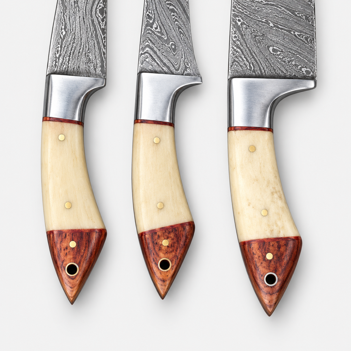 Set de 6 couteaux Damas — Le caractère, à chaque coupe