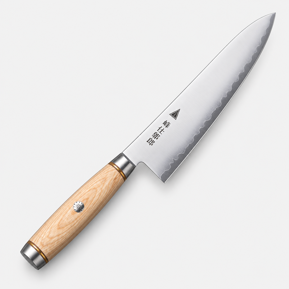 Couteau de chef Bois Blond — 20,3 cm — vue sur fond gris