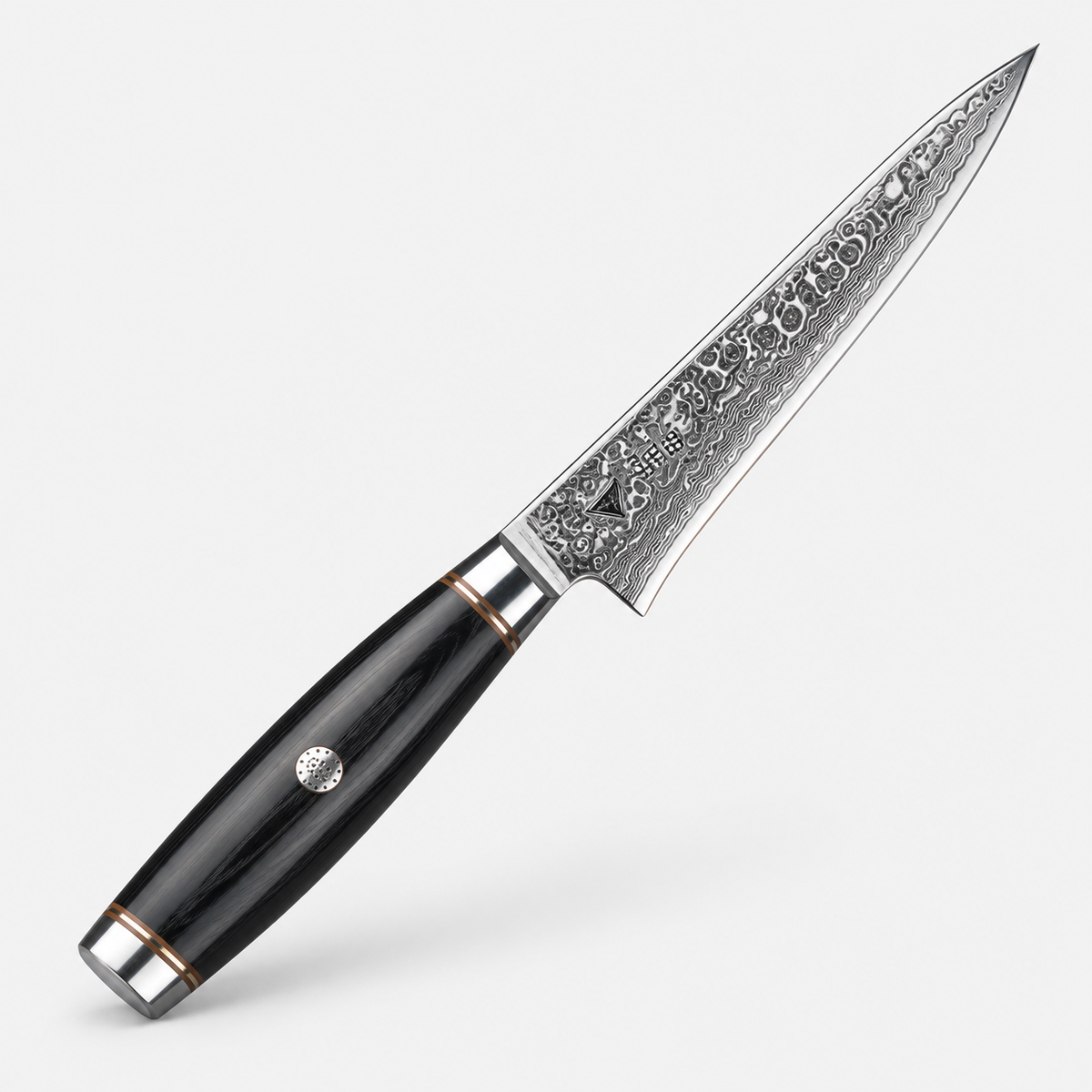 Couteau à désosser Damas Obscur — 15,2 cm — vue sur fond gris