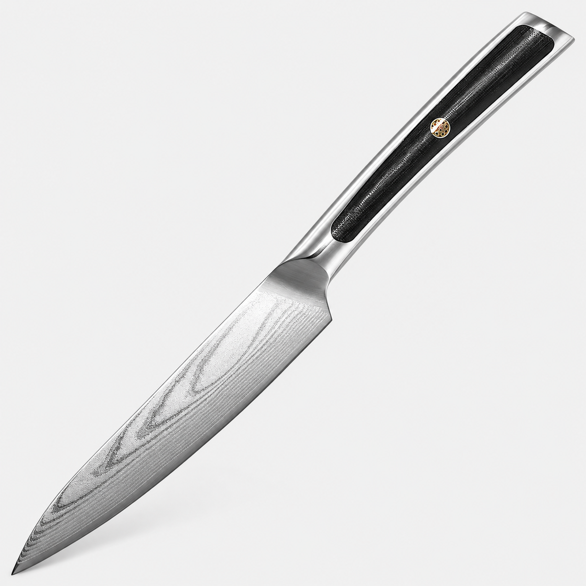 Couteau utilitaire Ligne Noire — 12,7 cm — vue sur fond gris