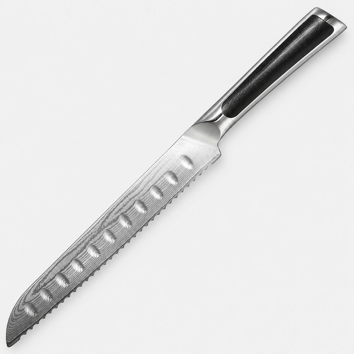 Couteau à pain Ligne Noire — 20,3 cm — vue sur fond gris
