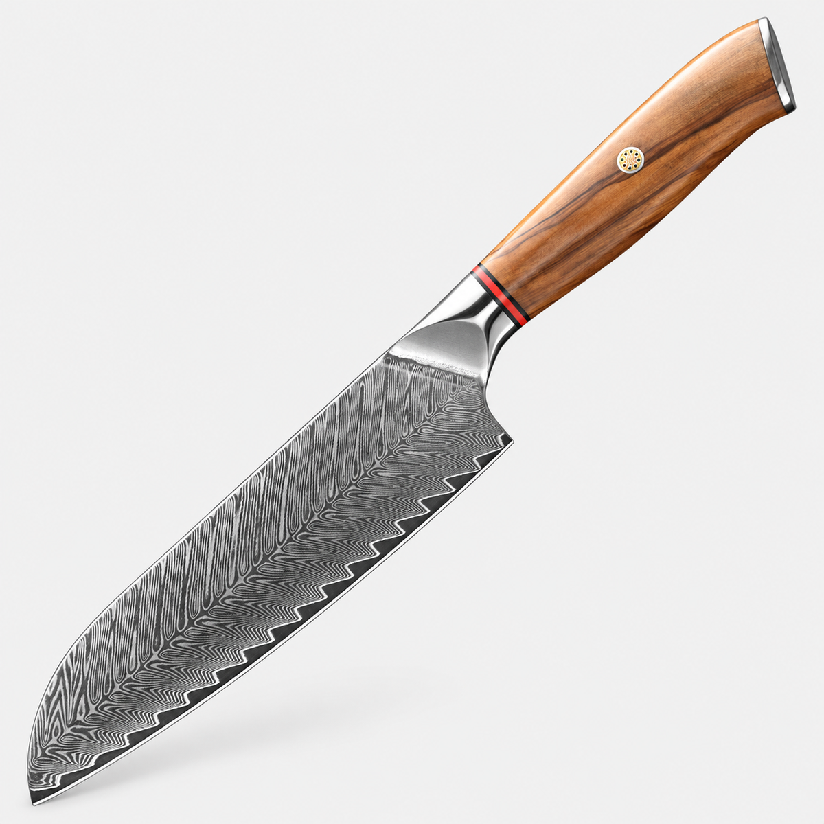 Santoku Olivier Plume — 17,8 cm — vue sur fond gris
