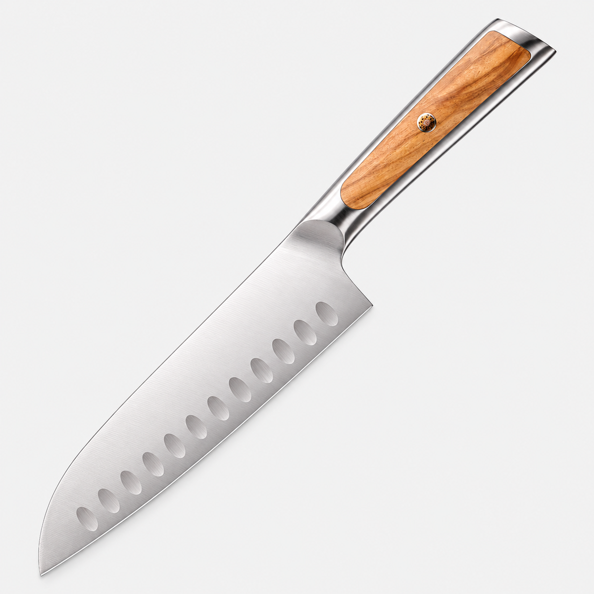 Santoku Olivier Clair — 17,8 cm — vue sur fond gris