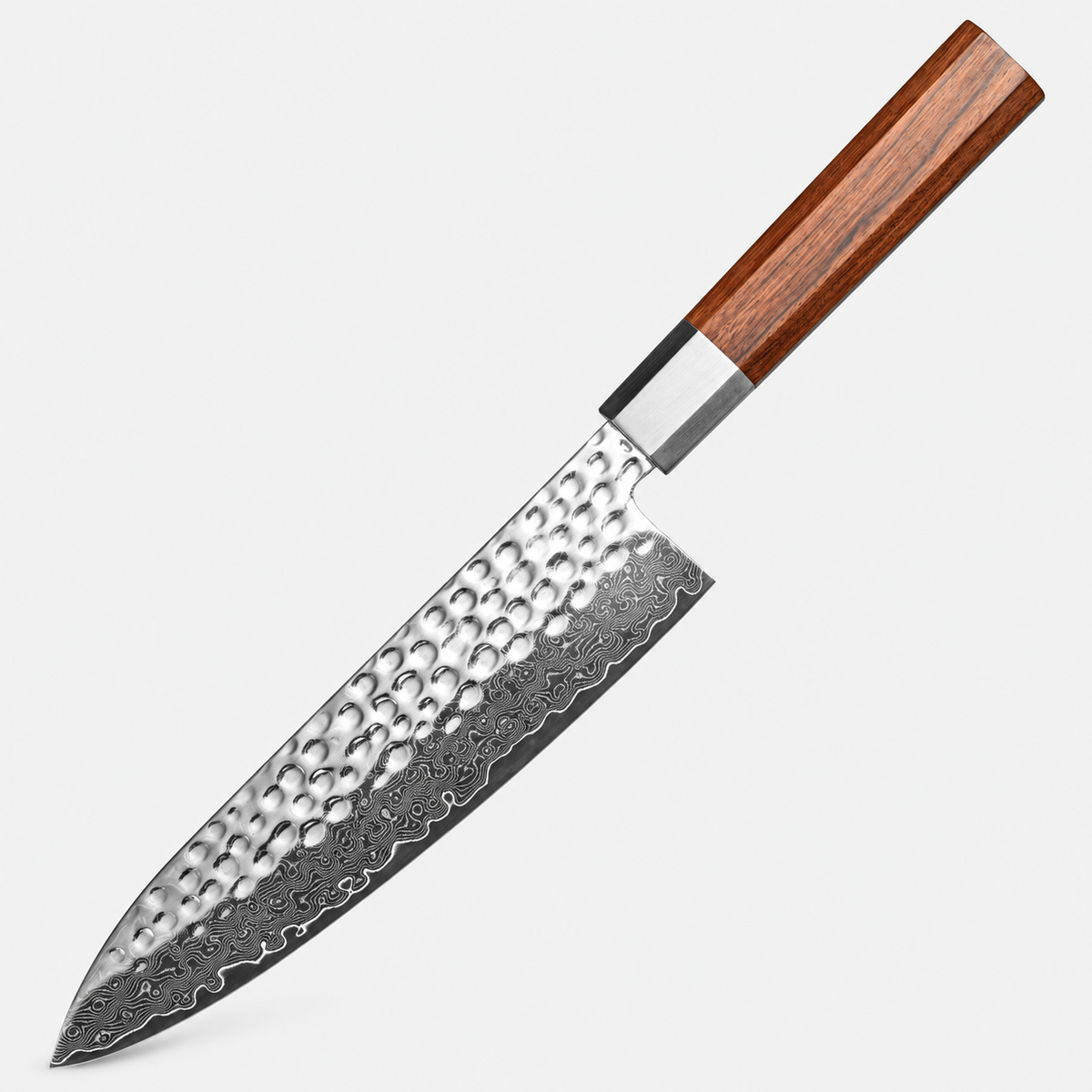 Couteau de chef Bois Satin — 20,3 cm — vue sur fond gris