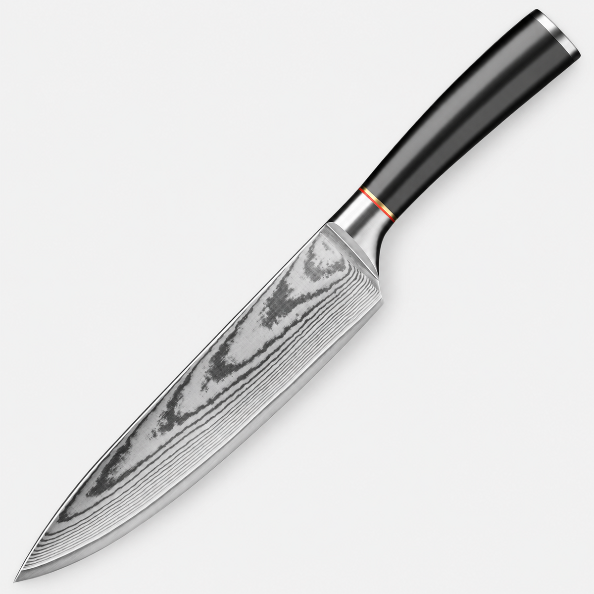 Couteau de chef Trait Noir — 20,3 cm — vue sur fond gris