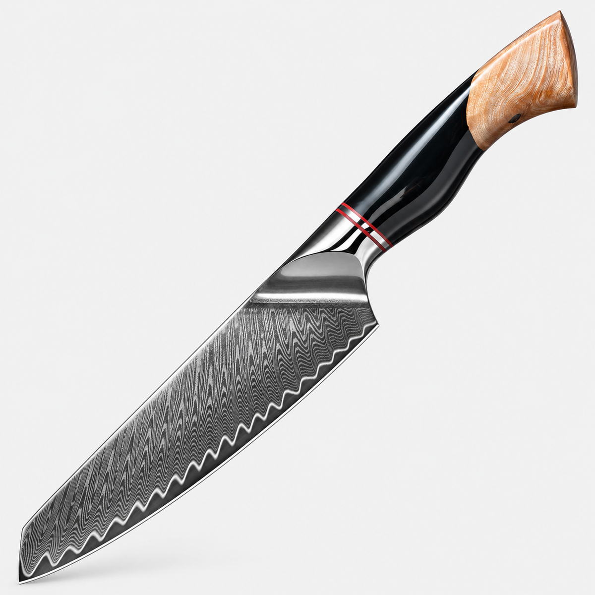 Kiritsuke Obsidienne — 15,2 cm — vue sur fond gris