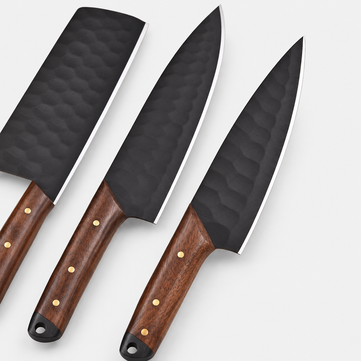 Héritage Carbone — Set de 5 couteaux & étui en cuir